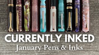 #currentlyinked // January Pens \u0026 Inks // Pelikan, Nahvalur, TWSBI, Birmingham Pen Co, Diamine