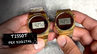 Side by Side 40mm vs 35mm Tissot PRX Digital Gold