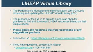 Accessing and Using LIHEAP Performance Management