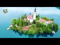 湖上に浮く教会⛪️【ブレッド湖☆56カ国目🇸🇮スロベニア】４k ドローン映像☆世界一周中