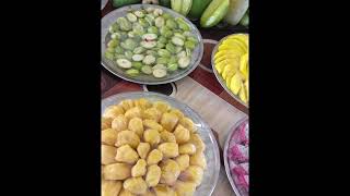 Organic fruits being served at the Desaru fruit farm, Johor, Malaysia