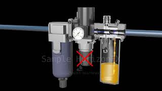 FRL working ( Filer Regulator & Lubricator )