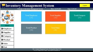 Inventory Management System In Python || Tkinter || Python || Python World