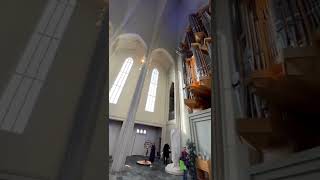 Inside Hallgrimskirkja Church in Reykjavik 🇮🇸 with bells