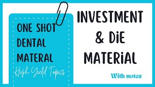 Investment Material | Die Material | One Shot | Dental Material