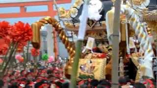 2012年松原八幡神社(灘のけんか祭り)宵宮 楼門前宇佐崎・八家・松原・中村