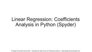 Linear Regression. Coefficients Analysis in Python (Spyder)