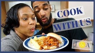 COOKING WITH JESSICA AND AHMAD | BEST BBQ SANDWICH AND PARMESAN POTATO WEDGES