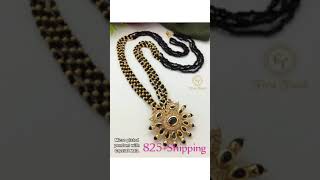 💞💕Beautiful Blackbeads(నల్ల పూసలు )/Crystal Beads/With Nice Locket's/Gold plated jewellery 💕💞