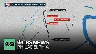 Service resumes on SEPTA's T5 trolley after years of repairs