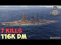 World of WarShips | Nagato | 7 KILLS | 116K Damage - Replay Gameplay 4K 60 fps