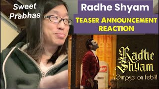 RADHE SHYAM TEASER ANNOUNCEMENT | Prabhas | Pooja Hegde | Radha Krishna Kumar | REACTION