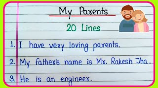 20 lines essay on My parents in English | My parents essay 20 lines | My parents essay