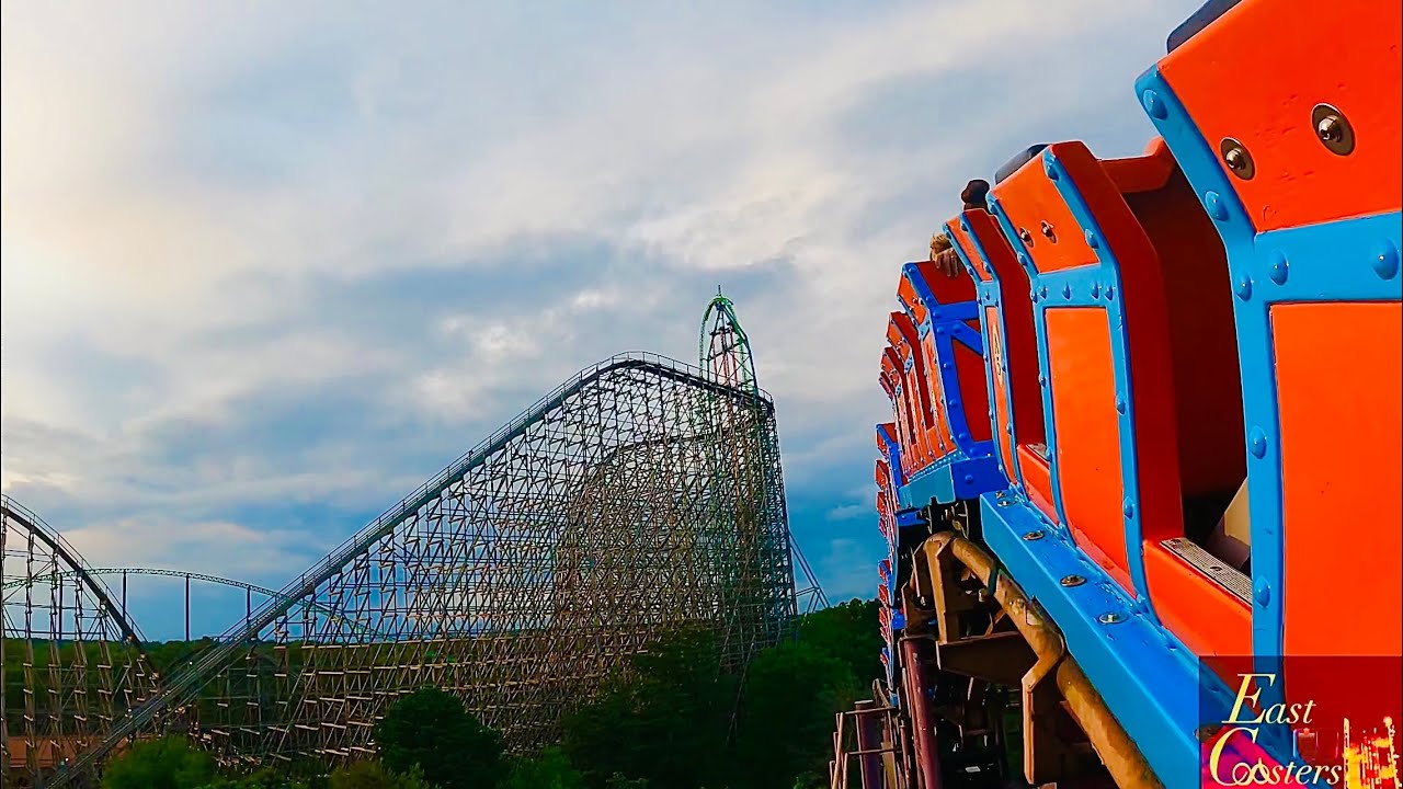 Runaway Mine Train POV 4K Sunset Back Row 60fps 1974 Classic Six Flags ...