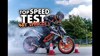 KTM Duke 125-390 TOP SPEED TEST - 48 Teeth Sprocket | BAGOROS PERFORMANCE |