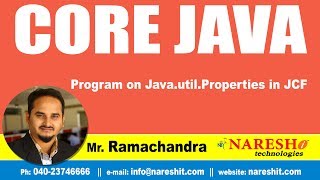 Core Java Tutorials | Program on Java.util.Properties in JCF | by Mr.Ramachandra