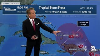 Tropical Storm Fiona, 5 p.m. on Sept. 15, 2022
