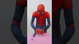 Spinning with water 😵‍💫 Spider-Man funny video 😂 best spiderman tiktok challenge 2023 P_156 #shorts