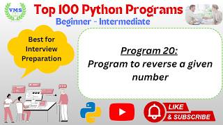 Python Program 020 | Reverse a Number in Python | Python Basic Program