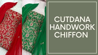 #cutdana#handwork  Luxury Handmade Cutdana Chiffon Collection