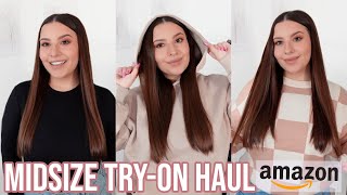 MIDSIZE AMAZON TRY-ON CLOTHING HAUL: SIZE XL/14 | Comfy Winter Basics | Jackie Ann