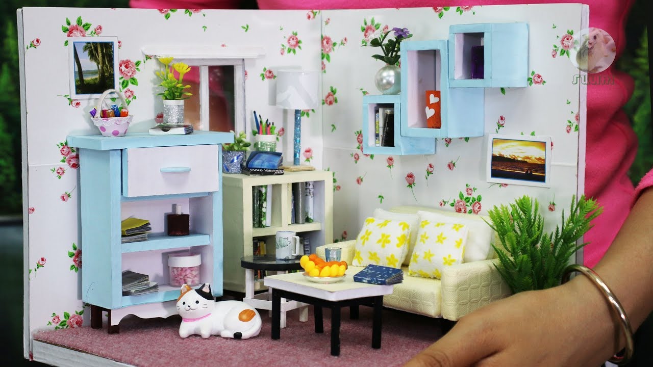 Diy Miniature Doll House Living Room Designs Youtube