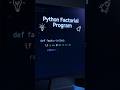 Python Factorial Program in 20 Seconds 🔥 | Python for Beginners #python #shorts