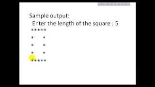 Hollow Square Pattern in C