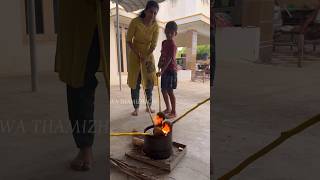 🥥தேங்காய் சுட்டு சாபிட்டோம் #shortsfeed #food #viral #trending #traditional #tamil #fire #fun