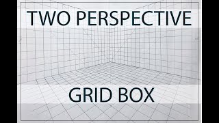 TWO POINT PERSPECTIVE Grid Box For Interior Drawing :How to draw