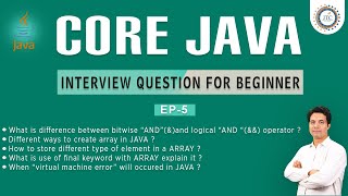 Session-5 : Java Interview Question || Operators || Arrays in Java by Som sir
