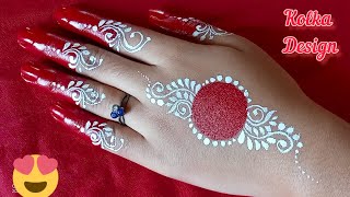 হাতের কলকা// KOLKA ON HAND// EASY AND SIMPLE KOLKA DESIGN// BRIDAL KOLKA DESIGN// HOW TO DRAW KOLKA