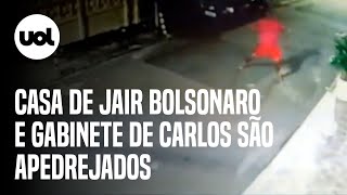 Carlos Bolsonaro diz que gabinete dele e casa do pai foram apedrejados; vídeo mostra o momento