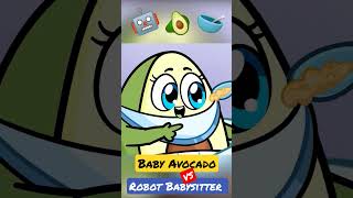 Robot Babysitter & Breakfast for Baby Avocado #shorts #robot