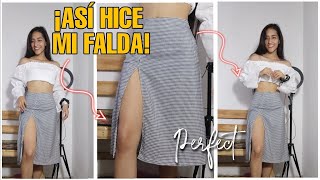 DIY- ¿Cómo hacer una falda con apertura en la pierna? ✨- Falda corte A- Hermosa falda  muy fácil!!✨🥰