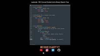 Leetcode 109. Convert Sorted List to Binary Search Tree in Python | Python Leetcode | Tutorial