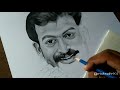 prithviraj sukumaran portrait pencil drawing