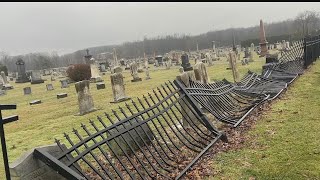 Police investigating after cemetery damaged