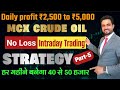 MCX Crude Oil No Loss Intraday Trading Strategy | Crude Oil Intraday Trading  | Crude Oil Trading