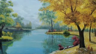 painting nature view- وێنەکێشانی سروشت- رسم الطبيعه 자연 풍경 그림 #art #painting