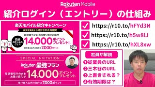 【紹介ログインの仕組み】楽天モバイル従業員紹介キャンペーン（三木谷キャンペーン）の紹介ログイン（エントリー）の仕組みを楽天社員が解説します。