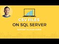 How to Use CSV's on SQL Server