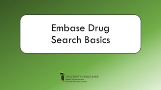 Embase Drug Search Basics