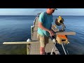 MARINE CONTRACTOR VLOG/ Thru flow decked Dock large boathouse with two Golden Sea drive Boat Lifts