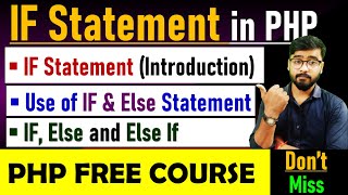 PHP Tutorial - PHP If Statement Tutorial in Hindi | If, else, else if | PHP Tutorial #php