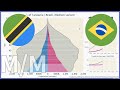 [🇹🇿Tanzania vs 🇧🇷Brazil] Comparison of Population Pyramids (1950-2100) / 2022, Medium