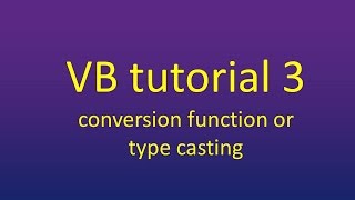 Type casting or conversion function in vb 2010