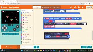 Microsoft MakeCode Arcade Project 7: 'Space Shooter Game 2' Created by Trishanth Kumar