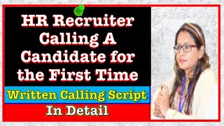 Recruiter calling Script|Cold calling|How Recruiter Talk to Candidate|Recruiter calling Candidate