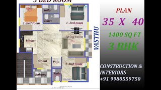 30x40 site 2 bhk floor plans